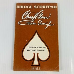 Bridge Scorepad with Rules Vintage 1979 Hoyle Products Omar Sharif Charles Goren